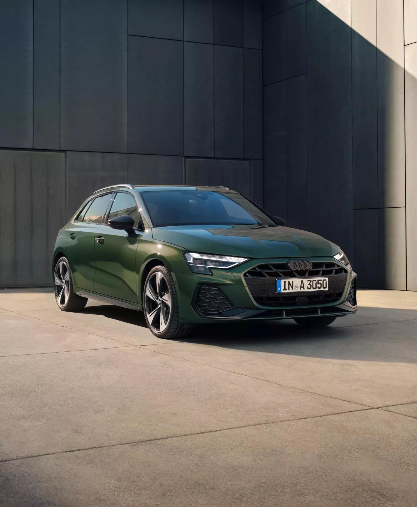 Audi A3 Sportback groen met groen exterieur