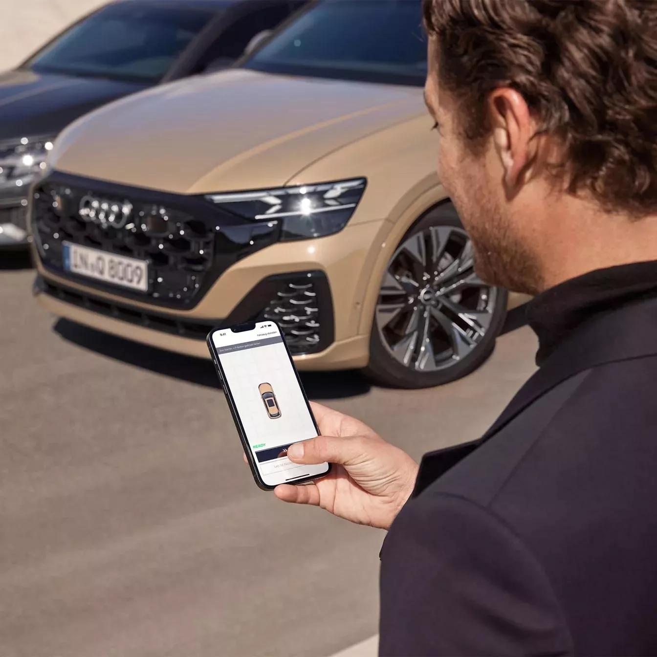 audi Q8 exterieur vooraanzicht met brede grille en velgen