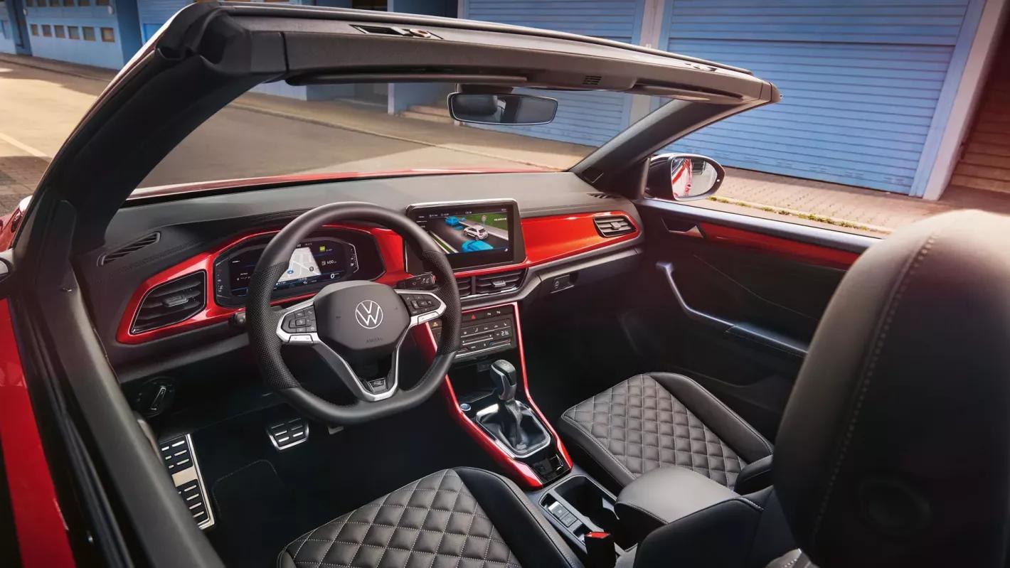 Interieur rode Volkswagen T-Roc Cabrio